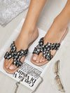 Sparkling Steps: Women's Fashionable Rhinestone Flat Sandals