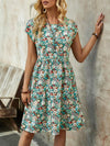 Women's Floral Summer Midi Dress: Short Sleeve Style