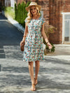 Women's Floral Summer Midi Dress: Short Sleeve Style