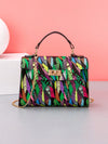 Multicolored Trendy Printed Chain Strap Small Square Crossbody Bag