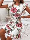 Chic Ruffled Sleeve Floral Print Dress – Perfect for Summer Days