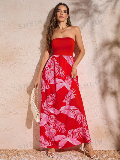 Expertly crafted for a flawless fit, the Botanical Bliss Patchwork Strapless <a href="https://canaryhouze.com/collections/women-dresses" target="_blank" rel="noopener">Dress</a> showcases a stunning patchwork design and a flattering strapless silhouette. Made with high-quality fabrics and intricate detailing, this dress exudes elegance and sophistication, making it the perfect choice for any special occasion.