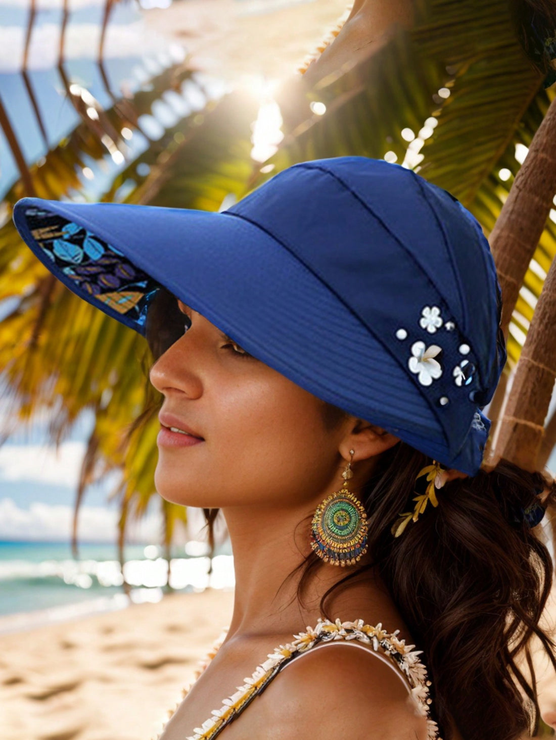 Stay stylish and protected from the sun with our Ultimate Stylish Sun Protection Hat! Specifically designed for women's outdoor adventures, it features a convenient ponytail hole and elegant faux pearl decoration. Keep cool and comfortable while looking effortlessly chic.