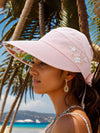 Ultimate Stylish Sun Protection Hat with Ponytail Hole and Faux Pearl Decoration for Women's Outdoor Adventures