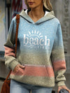 Layer Up in Style with the Ladies Letter Print Hooded Sweatshirt