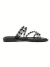Cute and Stylish Clear Studded Rhinestone Slide Sandals for Summer