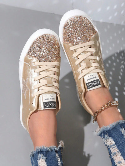 Shimmering Stars Lace-Up Flats: The Must-Have Casual Shoes