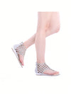 Sparkling Steps: Women's Rhinestone Ankle High Flat Sandals