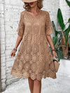 Elegance Defined: V-Neck Guipure Lace Dress