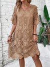 Elegance Defined: V-Neck Guipure Lace Dress