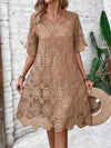 Elegance Defined: V-Neck Guipure Lace Dress