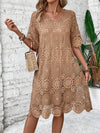 Elegance Defined: V-Neck Guipure Lace Dress