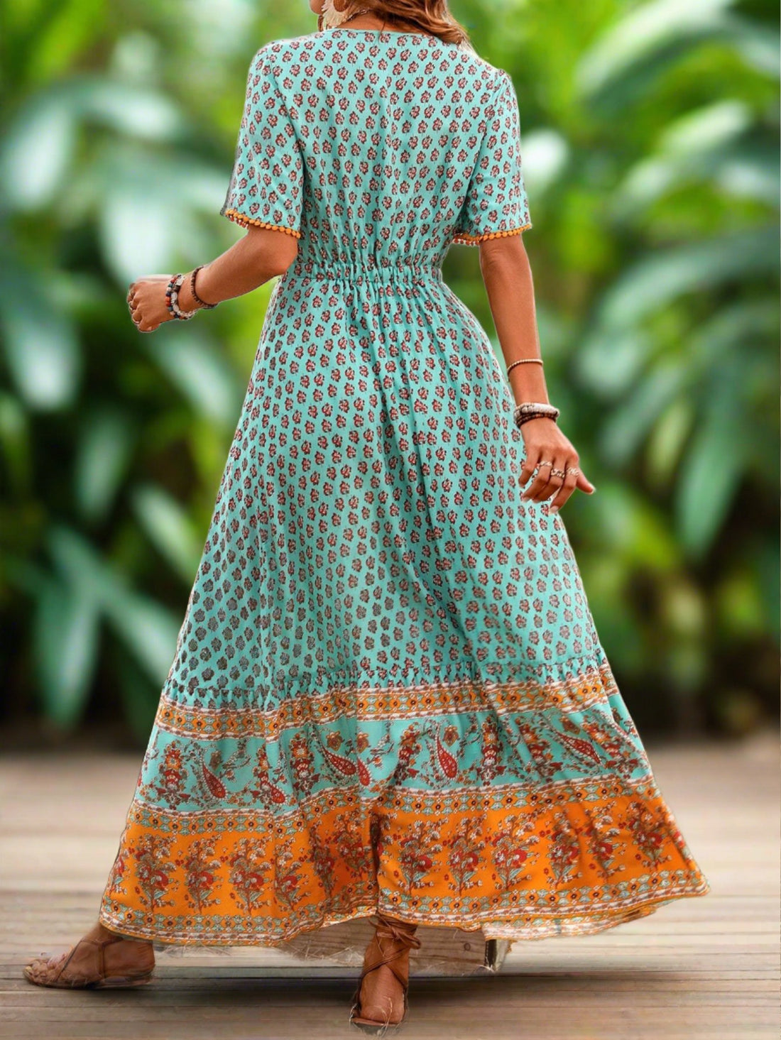 This Floral Fantasy <a href="https://canaryhouze.com/collections/women-dresses?sort_by=created-descending" target="_blank" rel="noopener">dress</a> brings together feminine ruffles and a flattering waist tie, creating a dreamy and elegant look. The delicate floral pattern adds a touch of charm, making it perfect for any occasion. Soft and comfortable, this dress will make you feel beautiful and confident.