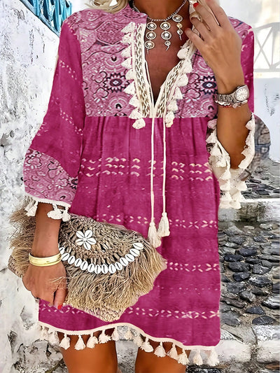 Desert Dreamer: Women's Tassel Decorated Western Style Dress