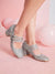 Chic Silver Chunky Mid-Heel Pumps - Elevate Your Style Game!