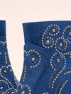 Embroidered Rhinestone Blue Short Boots: A Chic and Comfortable Style Staple