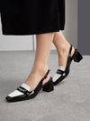 Chic & Stylish Women's Chunky Heel Loafers with Square Toe - Perfect for Halloween, Christmas & Fall