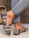 Chic Apricot Woven Diamond Pattern Flat Shoes - Breathable & Stylish for Every Occasion