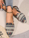 Chic Apricot Woven Diamond Pattern Flat Shoes - Breathable & Stylish for Every Occasion