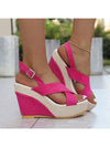 Summer Chic: Women's Waterproof Peep Toe Wedge Sandals with Thick Platform Muffin Heels