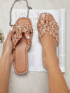 Sparkling Steps: Women's Fashionable Rhinestone Flat Sandals