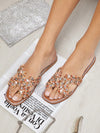 Sparkling Steps: Women's Fashionable Rhinestone Flat Sandals