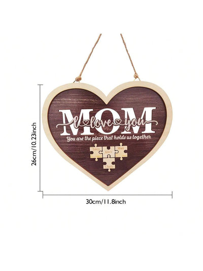 Custom Engraved Wooden Puzzle Piece Sign: A Heartfelt Tribute to Mom