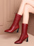 Stylish Red Mid-Calf Boots: Perfect for Outdoor Adventures and Date Nights