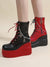 2024 Autumn and Spring New Punk Style Starry Sky Ankle Boots - Red and Black