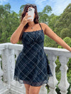 Chic Plus-Size Knitted Mesh Spaghetti Strap Dress for Effortless Elegance