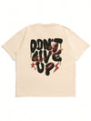 Bold and Stylish: Men's Slogan Printed Short Sleeve T-Shirt