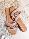 Chic and Comfortable: Glitter Colorful Flat Sandals for Women