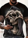 Make a statement with our Bold and Edgy skull printed short sleeve t-shirt for men. This stylish t-shirt combines bold design with edgy elements for a unique and eye-catching look. Made from high-quality material, our t-shirt is both comfortable and durable. Perfect to show off your edgy side in a confident and fashionable way.