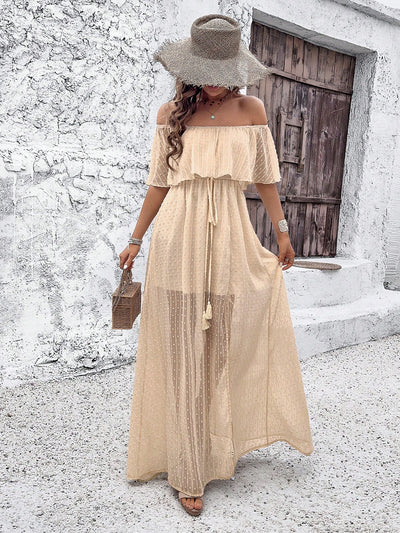 Chic and Flirty: Ladies Fashionable Off-Shoulder Dress