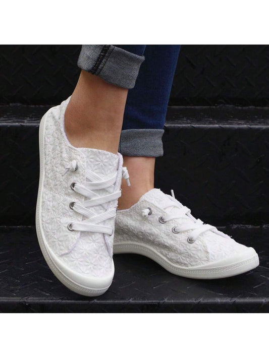 Snowflake Chic: Fashionable White Sneakers for Students and Running