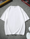 Men's Summer Casual T-Shirt with Slogan and Illusional Figure Print