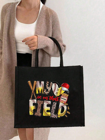 Super Durable Large Linen Tote Bag - Aesthetic Merry Beach Bag for Women
