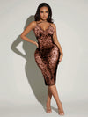 Roar in Style: Women's Leopard Printed Knit Dress