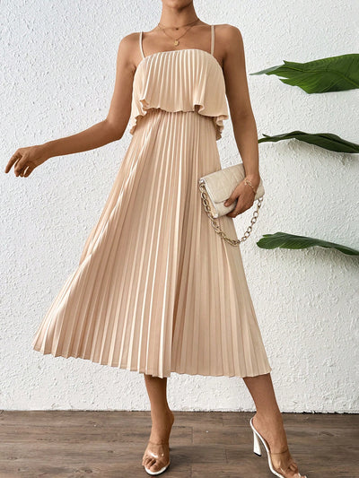 Frenchy Chic: Pleated Woven Cami Dress