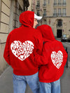 Cozy Chic: Heart Pattern Hoodie for Women - Autumn/Winter Oversized Style