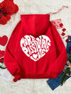 Cozy Chic: Heart Pattern Hoodie for Women - Autumn/Winter Oversized Style