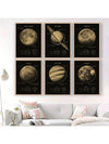 Vintage Planets and Universe Posters Set: Astronomy Artwork for Every Room