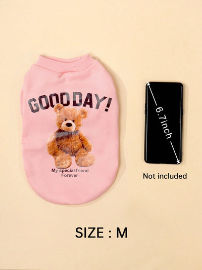 Cozy Bear Printed Sweater for Small Pets - Perfect for Both Indoor and Outdoor Wear