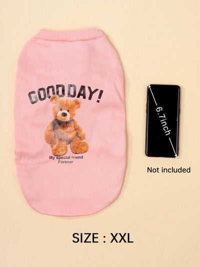 Cozy Bear Printed Sweater for Small Pets - Perfect for Both Indoor and Outdoor Wear