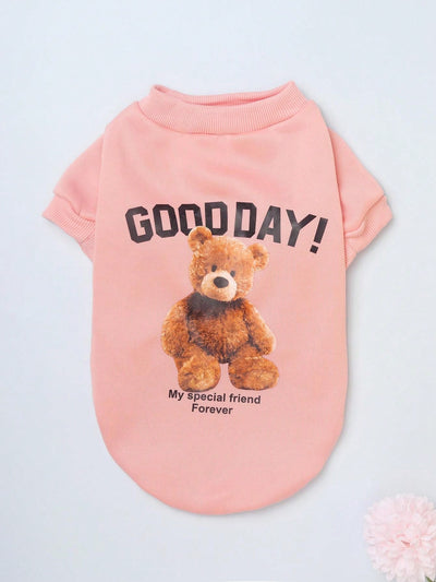 Cozy Bear Printed Sweater for Small Pets - Perfect for Both Indoor and Outdoor Wear