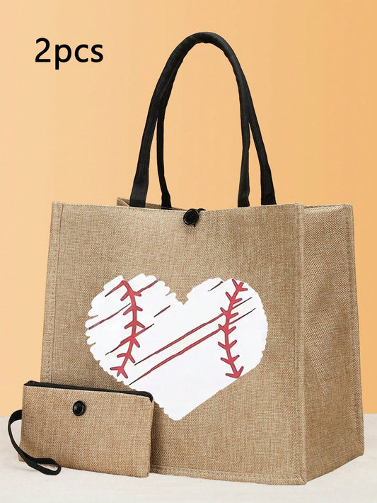 The Chic Baseball Pattern Tote <a href="https://canaryhouze.com/collections/canvas-tote-bags?sort_by=created-descending" target="_blank" rel="noopener">Bag</a> Set is a must-have accessory for any summer outing or Valentine's Day celebration. With its trendy baseball pattern and spacious design, this set is perfect for carrying all of your essentials in style. Add a touch of sporty elegance to your look with this versatile and durable tote bag set.