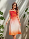 Sunset Serenade: Women's Ombre Gradient Cami Dress