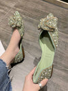 Chic Spring Slip-On Flat Shoes with Diamond Accents for Women