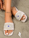 Divine Deep Blue Gem Sandals: Eye of God Pearls & Diamonds