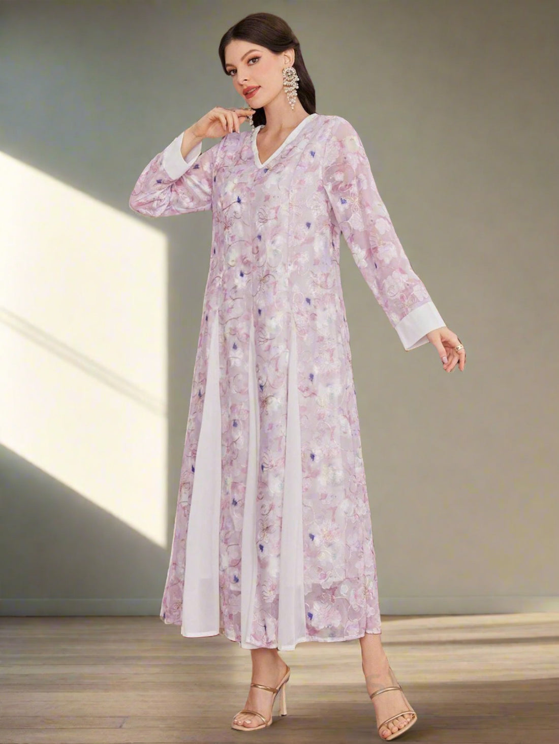 Elevate your spring style with our V-Neck Floral Print Dress. Made with a flattering v-neckline and a delicate floral print, this dress is perfect for embracing the season in style. Expertly designed for a comfortable and stylish fit, make a statement with this must-have dress.